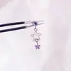 Pendientes de aleación de titanio F136 estrella de cinco puntas hueca colgante de circonita cabeza de joyería DIY joyería para piercing corporal de titanio G23