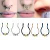 Novo clipe de orelha falso de aço inoxidável argola de nariz septo nasal joias de piercing europeias e americanas contas argola em U piercing corporal
