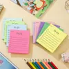 Notas adhesivas de colores fluorescentes transfronterizas al por mayor, blocs de notas para agenda multicolor desprendibles, notas de mensaje de oficina reutilizables con adhesivo fuerte