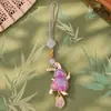 Brocado de Canción Producto Terminado Conejo Corriendo Cadena para Teléfono Colgante Llavero Cordón Adorno Terminado DIY Accesorios para Regalo Navideño