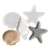 Jiahui Mei Molde de Silicona para Bandeja de Yeso Estrella de Mar Shell DIY Molde de Almacenamiento para Plato de Concha Marina de Resina Epoxi