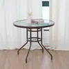 Mesa Plegable Moderna Simple de Celebridad de Internet Mesa y Sillas de Comedor para Balcón Exterior Mesa de Comedor para Exteriores para el Hogar Mesa de Vidrio para Tienda de Té con Leche