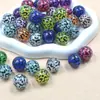 Cuentas Redondas Acrílicas Estampado Leopardo de 16 mm Cuentas Sueltas para Collar Pendiente de Llavero Pulsera Diadema de Cabello DIY