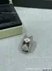 Anel Kaleidoscópio Família Fan para Mulheres, Réplica Kaleidoscópio Luxo Leve Ouro Rosa Ouro Branco Versão Alta Anel Nicho Trevo de Quatro Folhas