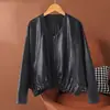 Jaqueta de Couro Casual Solta Nova Batman Outono 2026 para Mulheres, Blusa Versátil Emagrecedora de Manga Longa, Tendência Plus Size
