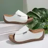 Chinelos Casuais de Grande Tamanho com Solado Grosso para Mulheres, Novo Estilo 2025, Tira Larga Simples e Fashion, Chinelos com Plataforma Peep-Toe