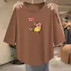 Moda de verano 2026, nuevo estilo de moda, única, corte holgado, adelgazante, versátil, elegante, camiseta casual simple para mujer