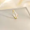Anillo Ladrillo de Diseño Nicho de Alta Gama Lujo Accesible para Mujer Moda Europea y Americana Creativo Zirconia Chapado en Oro Anillo Abierto Ajustable