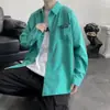Camisa de manga comprida para homens, estilo Hong Kong, estilo japonês, primavera/verão, versão coreana, camisa moderna e estilosa, peça externa versátil, top solto