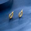 Pendientes de Círculo Geométrico Incrustados con Diamantes de Verano Europeos y Americanos Transfronterizos Plata de Ley s925 Combinación Perfecta Completamente Diamantados Hebilla de Oreja de Alta Gama para Mujeres