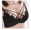 Ropa interior para mujer con copa triangular bordada de encaje, Sujetador inalámbrico transpirable push-up para pecho pequeño, Sujetador fino sexy con almohadillas en el pecho