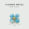 Casaco Corta-vento de Pelo com Botão Grande e Estampa de Bolinhas e Flor de Quatro Pétalas em Óleo Botão Decorativo Jaqueta de Tweed Botão de Metal