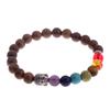 Pulseira de Contas de Madeira Nova de 8mm Masculina Pedra Vulcânica Pinheiro Branco Pinheiro Vermelho Ágata Preta Pulseira de Contas de Pedra Feminina Pulseira Europeia e Americana