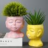 Nuevos productos, suministro de comercio electrónico transfronterizo, horticultura, moderna, sencilla, elegante, maceta de cerámica blanca, creativa, de escritorio, adornos florales carnosos.
