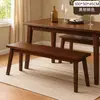 Mesa de Jantar Totalmente em Madeira Maciça para Uso Doméstico, Adequada para Apartamentos Pequenos, Mesa de Jantar Simples para Casa Alugada, Mesa de Jantar e Cadeiras na Cor Nogueira, Novo Modelo 2026 para Uso Doméstico