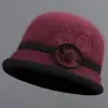 Chapéu de tricô feminino de inverno para mães de meia-idade e idosas, chapéu quente com forro de fleece, chapéu com aba espessa para clima frio