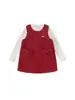 Vestido con Chaleco de Lazos Bangxuan para Niñas Grandes con Volantes Base Conjunto de Dos Piezas para Niños Vestidos para Festivales de Niñas