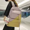 Mochila modelo nuevo 2026, gran capacidad, mochila de viaje casual y simple, estilo universitario, nicho de Instagram, mochila escolar de bloques de color, moderna