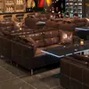 Sofá Booth Retro Americano para Cafetería, Mesa y Sillas Individuales para Comedor, Postres, Tienda de Té con Leche, Barra de Bar