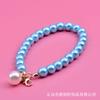 Cadena corta de perlas de imitación al por mayor con colgante de anillo de diamantes, cadena de perlas para muñecas DIY, llavero para bolso, accesorios para funda de teléfono móvil