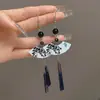 Pendientes de hoja de arce huecos pintados de personalidad de estilo nacional vintage para mujer, nuevos pendientes chinos, pendientes de circonita de uso múltiple