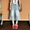 Calça jeans cropped com punho, alça de gravata borboleta, estilo nicho para mulheres, novo design de verão 2026, calça pantalona larga solta