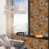 Película electrostática para ventanas sin adhesivo con patrones negros y dorados, adecuada para dormitorios, balcones, salas de estar y baños; proporciona privacidad y se puede volver a aplicar