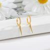 Plata de Ley S925 Coreana Elegante Simple Versátil Geométrico Cónico Hebilla de Oreja de Diamante Pendientes Distintivos Joyería para Mujer