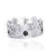 Anillo de titanio vintage estilo romano retro europeo y americano con corona de rubí, joyería gótica para hombres y mujeres, venta al por mayor, entrega de una sola pieza