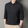 Nueva colección Primavera/Otoño 2026: playera polo casual para hombres de mediana edad, con cuello clásico, adecuada para negocios y uso diario, una camiseta versátil de manga larga para papás