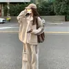 Ropa Deportiva Casual para Correr, Traje Delgado de Manga Larga para Estudiantes Mujeres, Chaqueta Suelta Estilo Coreano para Primavera y Otoño, un Conjunto Completo de Atuendos Versátiles y Modernos