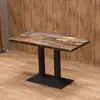 Mesa de negociación engrosada, habitación de hotel en alquiler, restaurante de comida rápida, juego de mesa y sillas para té de burbujas y bocadillos, cafetería, mesa cuadrada pequeña de color pizarra