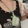 Bolsa Original Nova para Mini Fone de Ouvido Apple AirPods Bolsa de Cosméticos para Pendurar no Pescoço Bolsa Portátil Dobrável para Fone de Ouvido Colar para Mulheres
