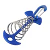 Clavos de Tierra en Forma de Espina de Pescado de Resorte Extendido para Tiendas de Campaña al Aire Libre, Clavos de Tierra de Madera con Forma de Paraguas para Fijar Cuerdas a Prueba de Viento de Toldos, Pasarelas