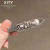 Pinza para el pelo de cristal transparente de alta gama con incrustaciones de pelo roto, pinza recta versátil para la parte trasera de la cabeza, pinza lateral versátil para el flequillo, pinza de pico de pato, accesorio para el pelo