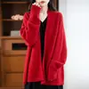 Chal, bufanda, capa, suéter para mujer, chaqueta cárdigan de punto, cálido, de manga larga, estilo murciélago, 100% lana