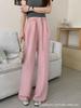 Pantalones de Lino Lyocell Estilo Coreano 2025 Pantalones Rectos Versátiles Adelgazantes Color Sólido Caída de Alta Gama Estilo Perezoso Cómodos