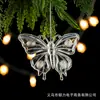 Decorações de Natal enfeites de cristal flocos de neve penas asas de borboleta asas de anjo transparentes iridescentes pingentes para árvore de Natal