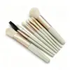 Set de Pinceles de Maquillaje para Principiantes, Set Completo de 8 Mini Pinceles para Polvos, Pinceles para Base, Pinceles para Sombra de Ojos, Mango de Madera Pinceles de Cerdas Suaves