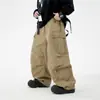 Pantalones Cargo Khaki para Niños de Otoño para Exteriores 2026 Nuevo Estilo Pantalones Rectos de Pierna Ancha para Niños