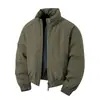 Chaqueta de piloto estilo americano con cuello alto para hombre, nueva chaqueta de motocicleta gruesa y cálida para otoño e invierno 2026, abrigo de algodón plumón