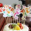 Banderines de Dibujos Animados para Pastel de Cumpleaños Paquete de 12 Banderín de Dibujos Animados Gato Ding-Dang Banderín de Dibujos Animados Cerdo Juego de Banderines para Fiesta