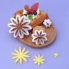 3 Peças Molde Criativo de Crisântemo Molde de Relevo Decoração Decorativa com Folha Plástico para Assar Imitação de Realidade Utensílios Ferramentas para Bolo