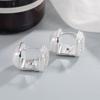 Aretes cuadrados de perla con diamantes completos de doble cara para mujer 2024 Nuevo estilo Lujo accesible Nicho Elegante Aretes versátiles