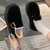 Botas de Neve Grossas com Veludo Femininas 2026 Estilo Quente de Inverno Sapatos Birkenstock Fáceis de Calçar Versáteis Quentes Aumentadores de Altura Sapatos de Algodão