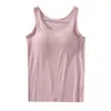 Camisola Modal con Almohadilla en el Pecho Sin Anillo de Acero Ropa Interior Camiseta Base para Mujer Copa Top Interior de Una Pieza BRA-T
