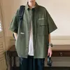 Camisa de manga corta holgada, casual y versátil para el trabajo para hombre, nuevo estilo de verano, elegante y ligera chaqueta tipo camisa de verano