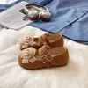 Zapatos pequeños de cuero para niña estilo coreano, nueva colección primavera/otoño 2026, zapatos de princesa para niños con estampado floral, zapatos para bebé de suela suave para niñas pequeñas
