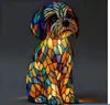 Ornamento da Série Cães Transfronteiriços Criativo Luz Noturna LED que Acende Estátua de Animal Artística Lâmpada Decorativa para Mesa de Casa