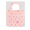 Nuevo Bolso Perforado DIY Monedero Bolsa de Playa de Silicona Bolso de Hombro Cruzado Mini Linda Bolsa de Almacenamiento